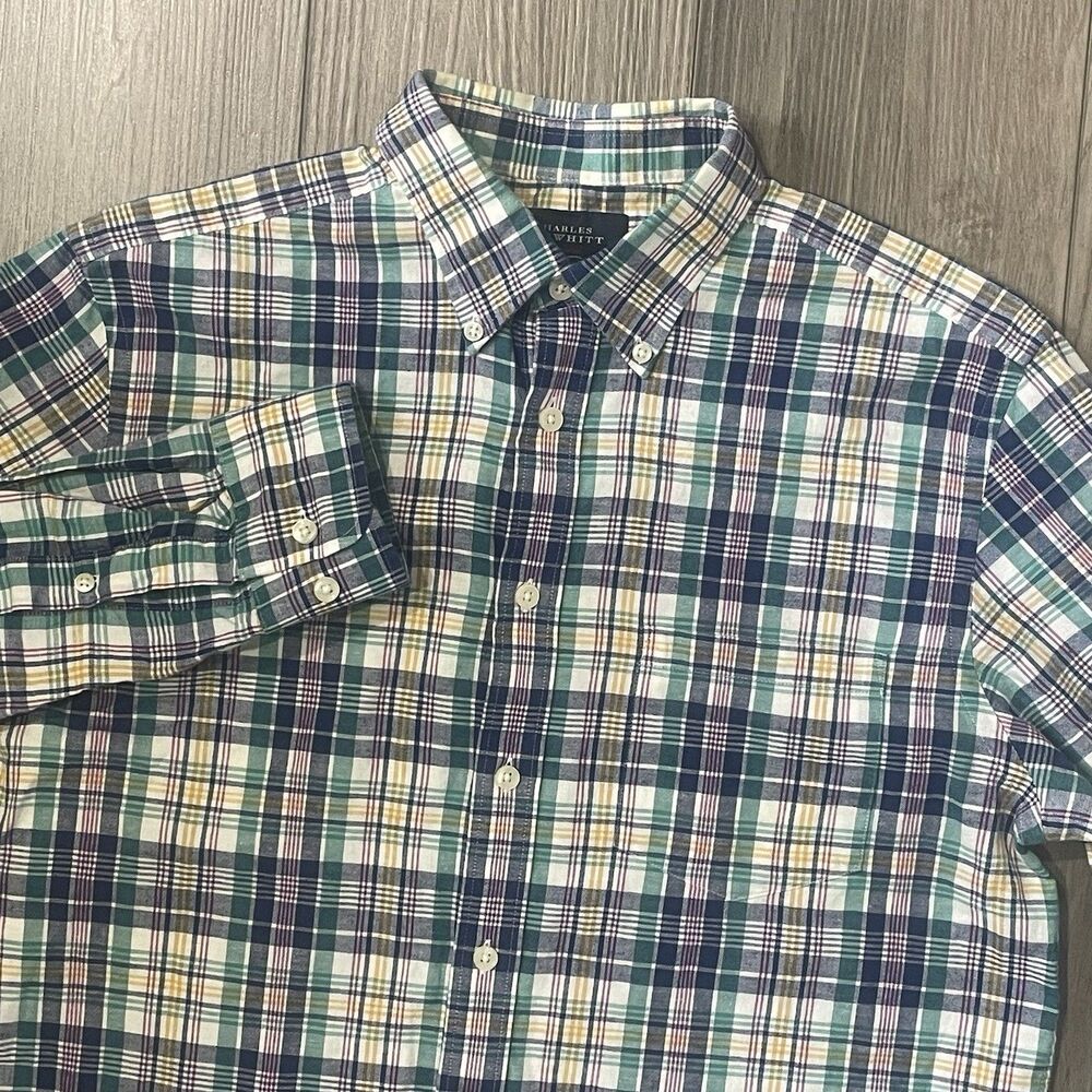 Charles Tyrwhitt Button Down Shirt Men's M Multi Stripes Business Long Sleeve